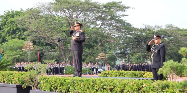 Upacara HUT Ke- 78 Bhayangkara Di Polda Aceh berlangsung Khidmat