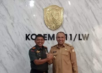 Pj Bupati Aceh Timur Amrullah M. Ridha Silahturahmi Ke Korem 011 Lilawangsa