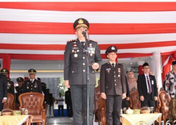 Pj Walikota Syaridin Mengikuti Upacara Hari Bhayangkara ke-78 Polres Langsa