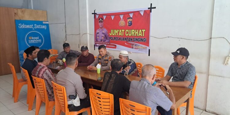 Tampung Aspirasi, Polres Kuansing Gelar Kegiatan Jum’at Curhat Di Kedai Caghonti