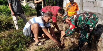 Koramil 1408-12/Tamalanrea Melaksanakan Karya Bakti Penanaman Pohon di Wilayah Batudoang