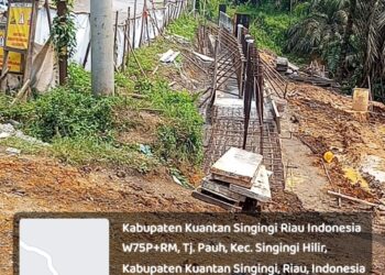 Pekerjaan Proyek Gerenase Jalan Lintas Pekanbaru – Teluk Kuantan, Diduga Proyek Siluman