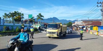 Tingkatkan Keamanan Berlalu Lintas, Sat Lantas Polres Bener Meriah Laksanakan Strong Point