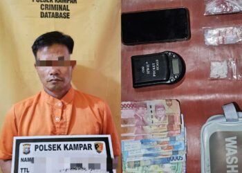 Polsek Kampar Tangkap Pelaku Diduga Bandar Sabu Di Desa Pulau Payung