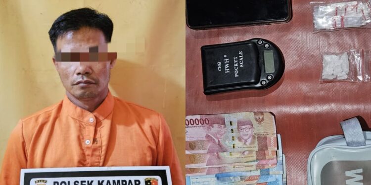 Polsek Kampar Tangkap Pelaku Diduga Bandar Sabu Di Desa Pulau Payung