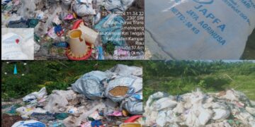 Warga Desa Simalinyang kecewa, Sampah Perusahaan Ditumpuk Di Tanahnya 