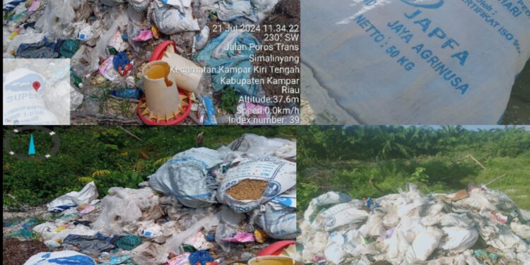 Warga Desa Simalinyang kecewa, Sampah Perusahaan Ditumpuk Di Tanahnya 