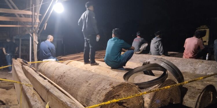 Polres Kampar Ungkap kasus illegal logging Sawmill Terbesar Siak Hulu