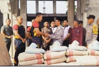 Brimob Kompi 2 Batalyon B, Pelopor Aramiyah Sumbangkan Material Bangunan