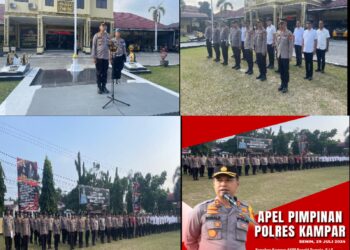 Apel Jam Pimpinan, Kapolres Kampar Ronald Sumaja Sampaikan Beberapa Poin Penekanan