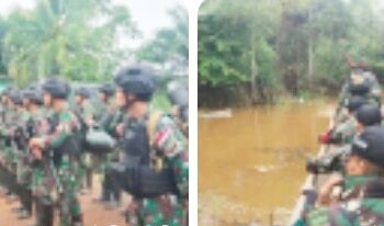 Lintasi Sungai Dan Belantara Hutan, Satgas Pamtas Yonif 111/KB Temukan Patok Batas Negara Kondisi Aman