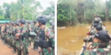 Lintasi Sungai Dan Belantara Hutan, Satgas Pamtas Yonif 111/KB Temukan Patok Batas Negara Kondisi Aman