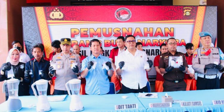 Musnahkan BB Narkoba 1,5 KG Sabu, Polda Sumsel Selamatkan 15.552 Jiwa Manusia