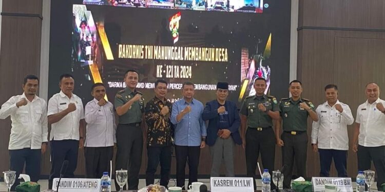 Wakil I DPRK Edi Kurniawan Hadiri Rakornis TNI Manunggal Membangun Desa Di Makorem Lhokseumawe 