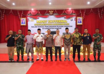 Kapolres Kampar AKBP Ronald Sumaja Pimpin Rapat Eksternal Ops Mantap Praja Lancang Kuning