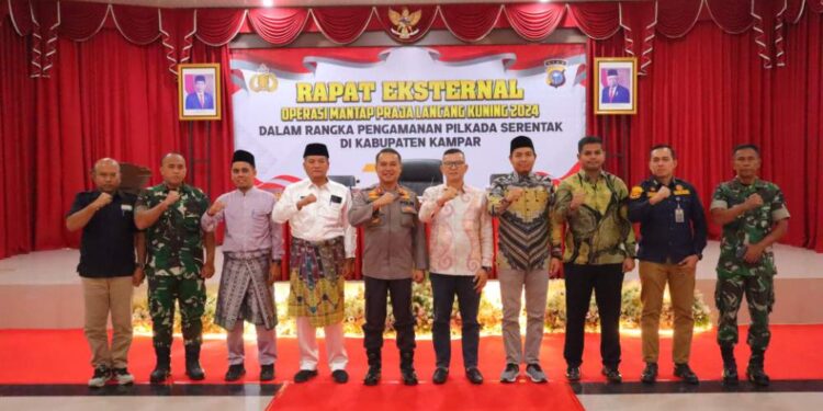 Kapolres Kampar AKBP Ronald Sumaja Pimpin Rapat Eksternal Ops Mantap Praja Lancang Kuning
