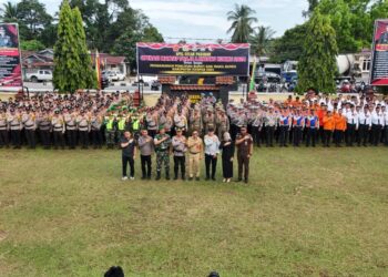 Polres Kampar Laksanakan Apel Gelar Pasukan Operasi Mantap Praja Lancang Kuning 2024