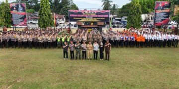 Polres Kampar Laksanakan Apel Gelar Pasukan Operasi Mantap Praja Lancang Kuning 2024