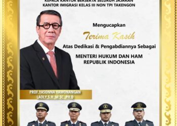 Kantor Imigrasi Takengon mengucapkan Selamat Atas Pelantikan Supratman Andi Agtas Sebagai Menkumham RI