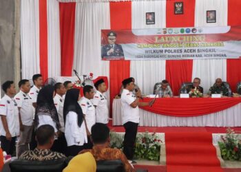 Pj Bupati Hadiri Launching Desa Tangguh Bebas Narkoba Di Kecamatan Gunung Meriah
