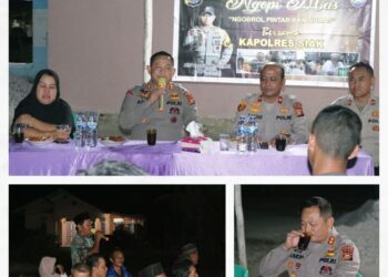 Gelar “Ngopi Mas”, Kapolres Siak AKBP Asep Sujarwadi Imbau Masyarakat Cegah Karhutla Dan Sukseskan Pilkada