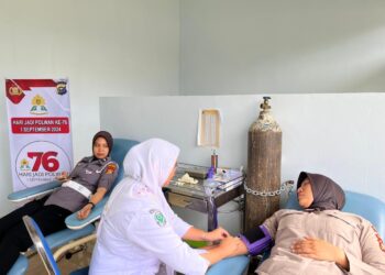 Polwan Polres Kuansing Gelar Kegiatan Donor Darah Dalam Rangka Hari Jadi Polwan ke-76
