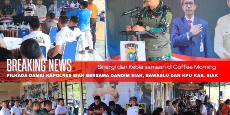 Coffee Morning Pilkada Damai Kapolres Siak Bersama Dandim Bawaslu Dan KPU