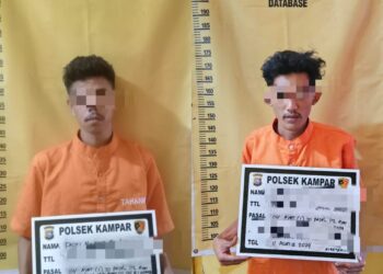 Asyik Duduk Di Balai-balai, Dua Pelaku Narkoba Diamankan Polsek Kampar