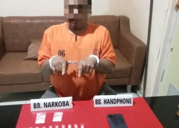 Satnarkoba Polres Kampar Amankan Warga Desa Koto Perambahan Bawa 19 Paket Sabu