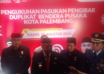 Pengukuhan Pasukan Pengibar Duplikat Bendera Pusaka Kota Palembang