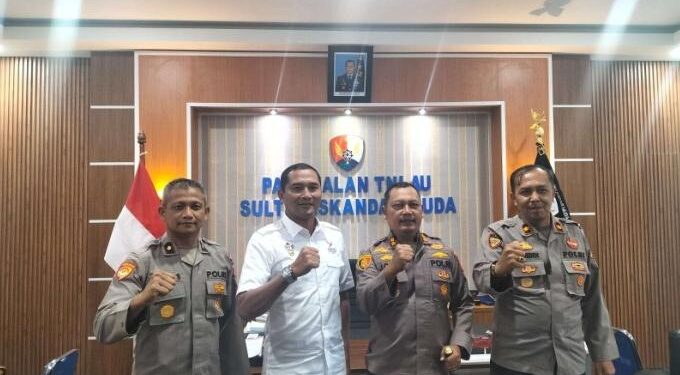 Kapolres Aceh Besar Bahas Pengamanan PON Dengan Danlanud SIM