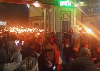 Polsek Kampar Kiri Siap Siaga Menjaga Kelancaran Dan Keamanan Pawai Obor 