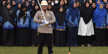 AKP Tantular Rahmat Akbar SH Komandan Upacara Penurunan Bendera HUT RI Ke 79 Kabupaten Aceh Tengah