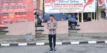 Polres Kuansing Gelar Apel Gabungan Pengamanan Pembukaan Event Pacu Jalur Tradisional 2024
