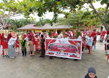 Meriahkan HUT RI Ke-79, SDN 002 Desa Kampung Pinang Gelar Gerak Jalan Marching band Dan Perlombaan Tradisional