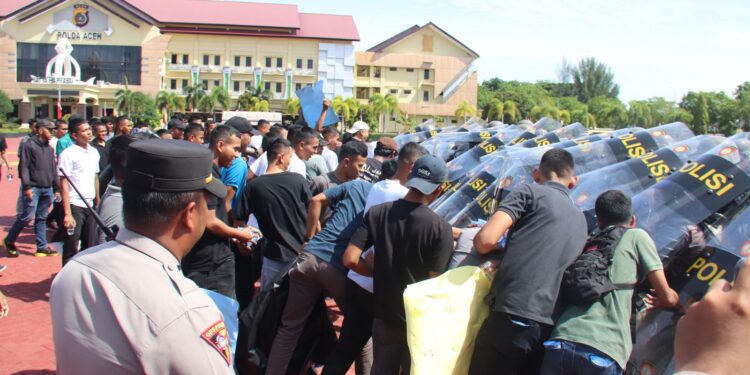 Polda Aceh Gelar Simulasi Sispam Kota Pilkada Serentak Tahun 2024