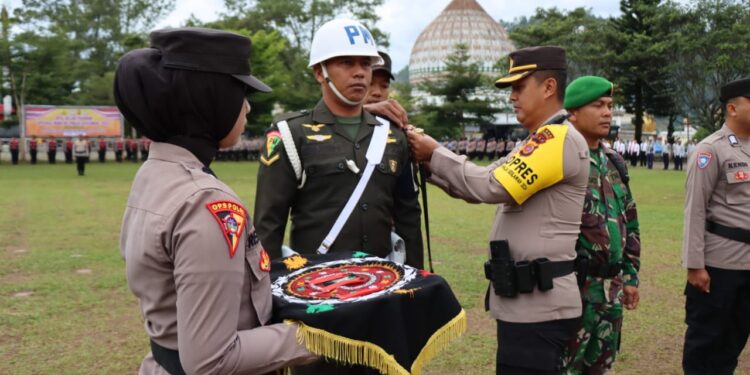 Kapolres Aceh Tengah Pimpin Apel Gelar Pasukan Ops Mantap Praja Seulawah 2024