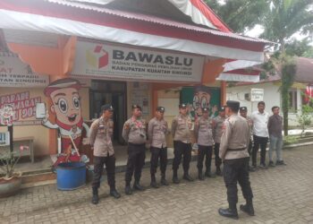 Polres Kuansing Laksanakan Apel Pengamanan Kantor Bawaslu 