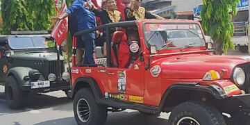 Ribuan Masyarakat Konvoi, Paslon Walikota Langsa dari Partai Aceh Daftar ke KIP