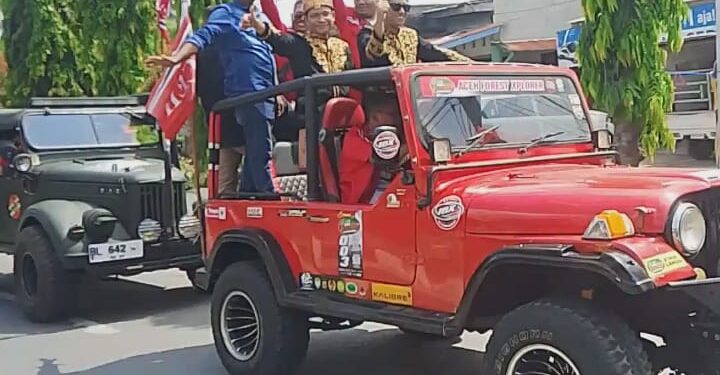 Ribuan Masyarakat Konvoi, Paslon Walikota Langsa dari Partai Aceh Daftar ke KIP