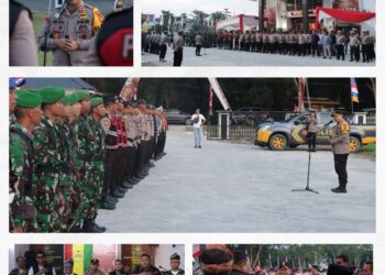 Kapolres AKBP Asep Sujarwadi Pimpin Apel Gabungan Pengamanan Pendaftaran Calon Bupati Dan Wakil Bupati Siak