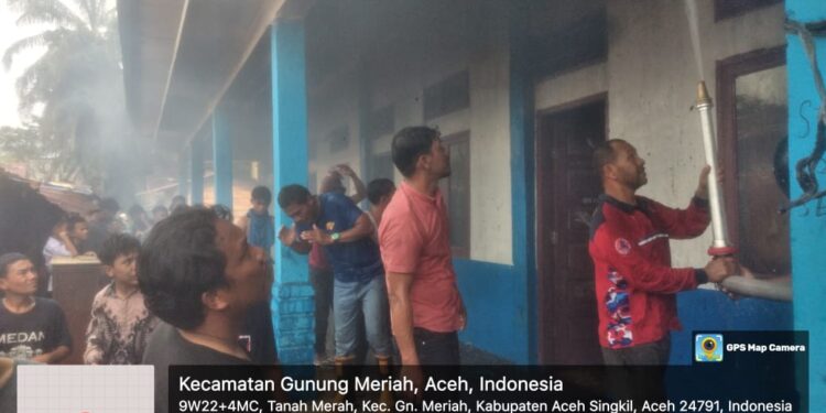 Kebakaran Terjadi Di Pesantren Darul Mutta’allimin Tanah Merah Aceh Singkil
