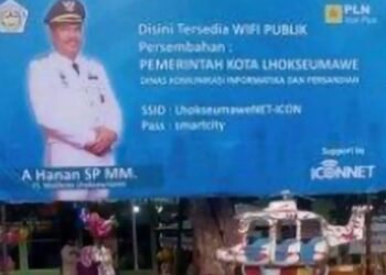 Mewujudkan Kota Pinter, Pj.Walikota Lhokseumawe Pasang Wi-Fi Gratis Dilapangan Hiraq