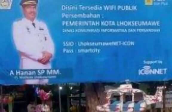 Mewujudkan Kota Pinter, Pj.Walikota Lhokseumawe Pasang Wi-Fi Gratis Dilapangan Hiraq