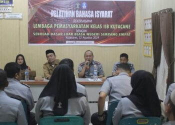 Lapas Kutacane Teken Kerjasama Dengan SDLB Negeri Simpang Empat Dan Pelatihan Bahasa Isyarat