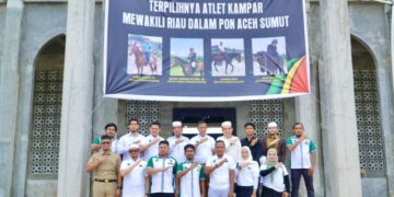 Pj Sekda Kampar Lepas Kontingen Riau Untuk PON XXI Cabang Olahraga Ketahanan Berkuda 60 KM