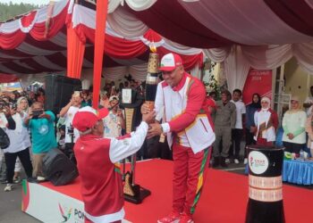 Kirab Api PON Aceh Sumut XXI Tiba Di Kota Dingin Takengon