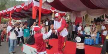 Kirab Api PON Aceh Sumut XXI Tiba Di Kota Dingin Takengon