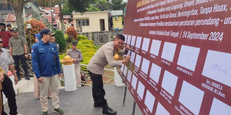 Deklarasi Pilkada Damai, Kapolres Aceh Tengah : Mari Jaga Persatuan Dalam Bingkai NKRI