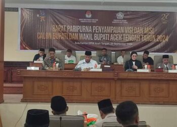 KIP Aceh Tengah Gelar Paripurna Penyampaian Visi Misi 5 Pasang Calon Bupati Dan Wakil Bupati